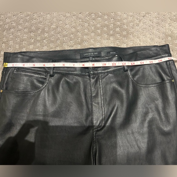 BNWT-Lafayette 148 New York blk leather leggings sz12 - Picture 7 of 11